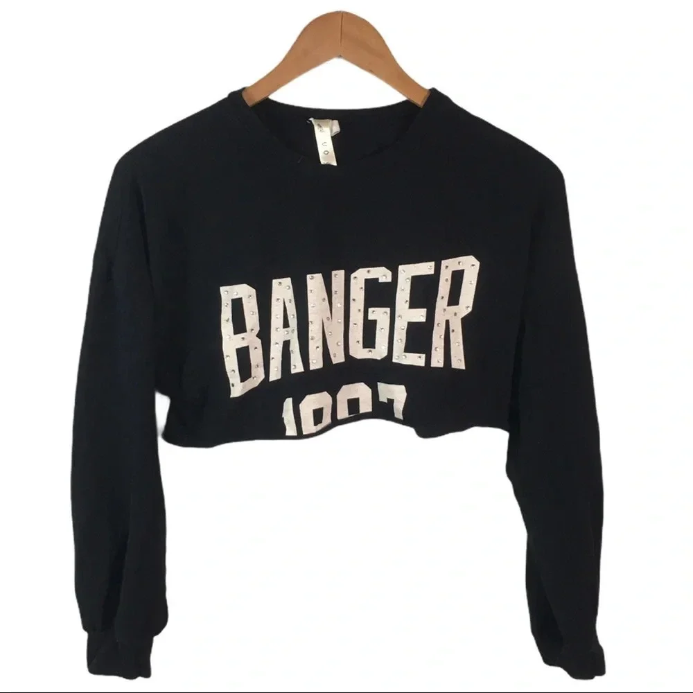 WS581 URBAN OUTFITTERS Banger Festival VSCO Crop Top Shirt L